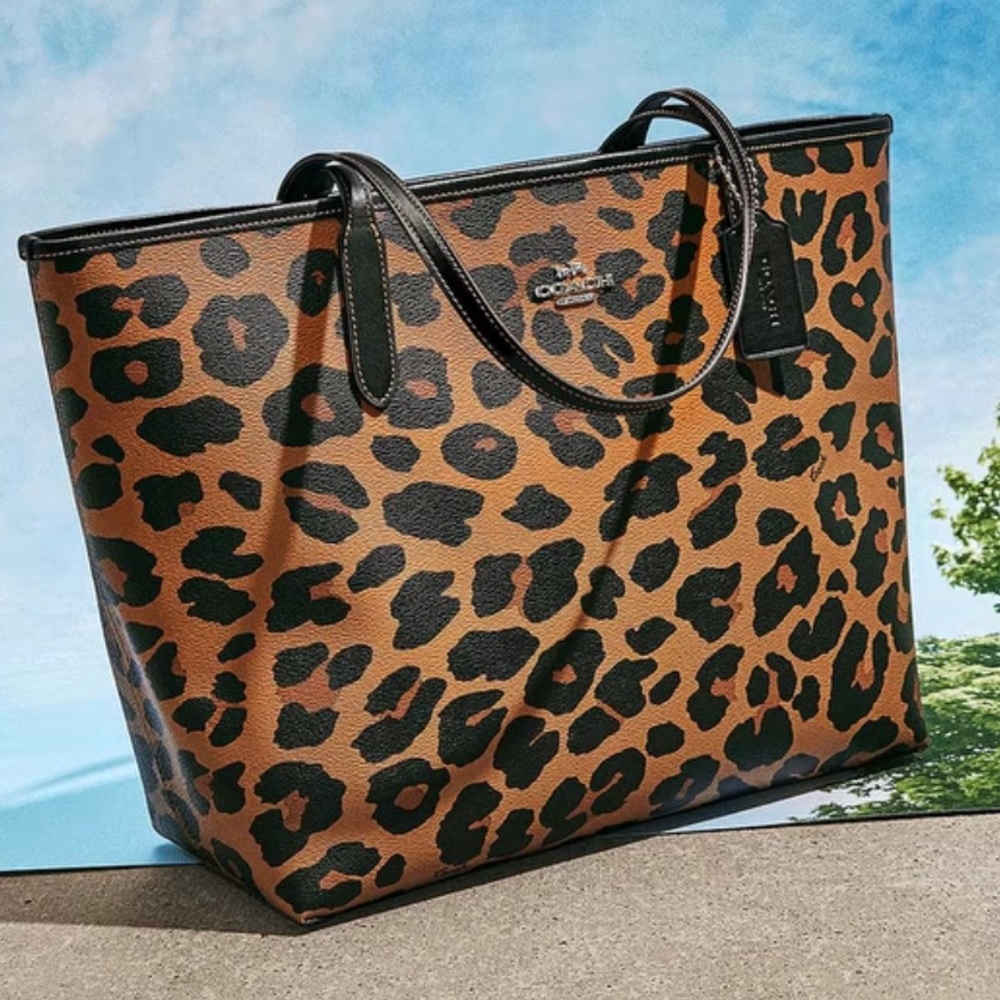 Coach city tote leopard print NWT - Picture 5 of 12